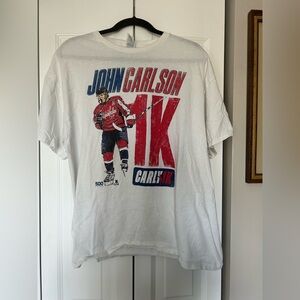 John Carlson Washington Capitals Men’s Sz XL White Cotton Short Sleeve T-Shirt